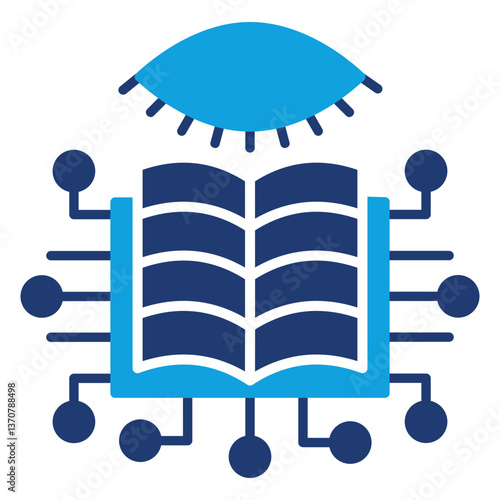 Unsupervised Learning Solid Blue Icon