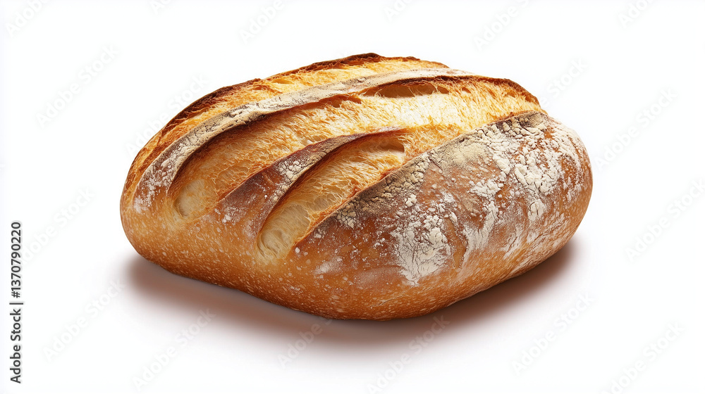 Rustikales Brot mit goldbrauner Kruste und Schnittmuster Rustikales Brot mit goldbrauner Kruste und Schnittmuster