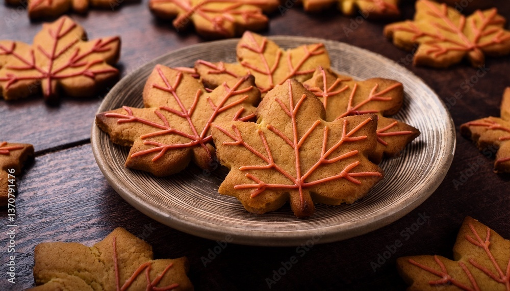 Autumn maple leaf cookies