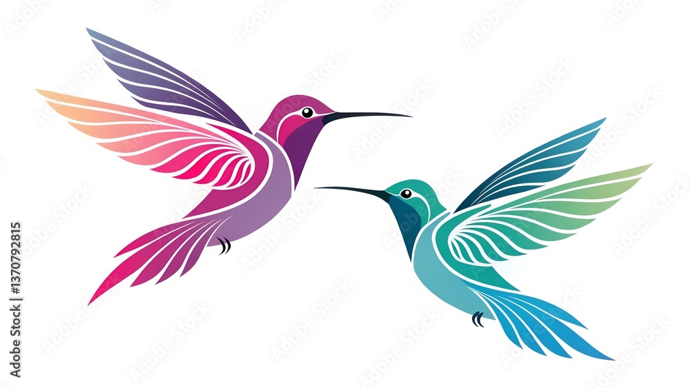 Obraz premium vector illustration of a hummingbird