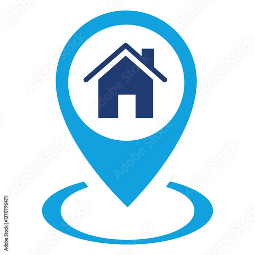 Address Solid Blue Icon