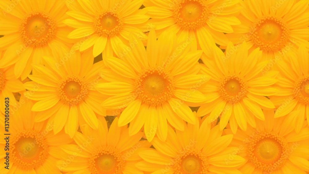 Fototapeta premium Vibrant Yellow Daisies in Full Bloom for Natural Wallpaper