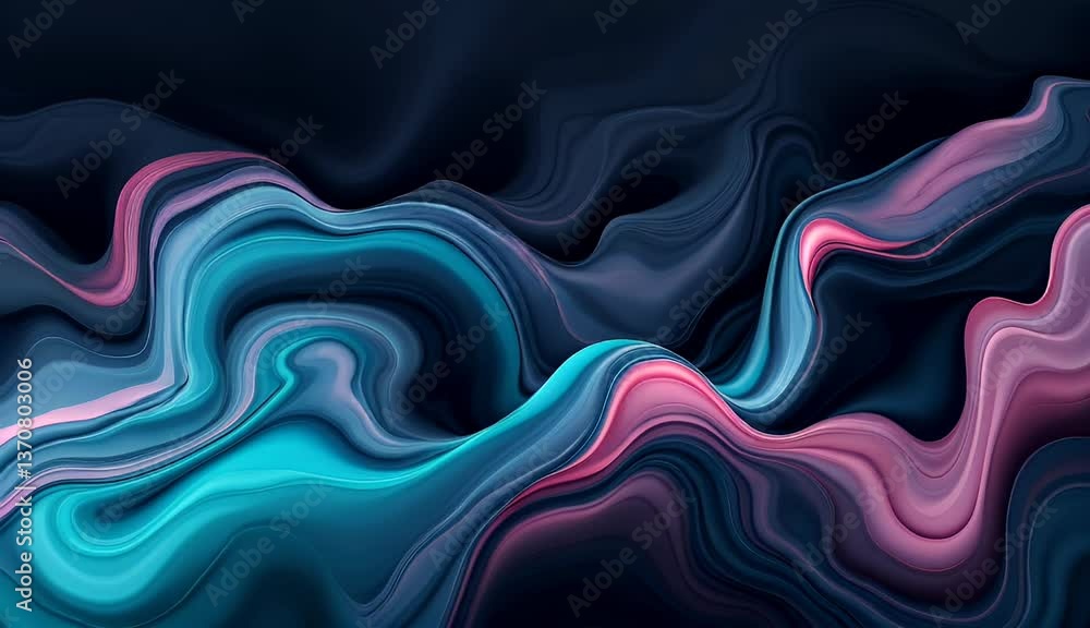 Abstract Fluid Art: Teal, Pink, and Dark Swirls Abstract Fluid Art: Teal, Pink, and Dark Swirls