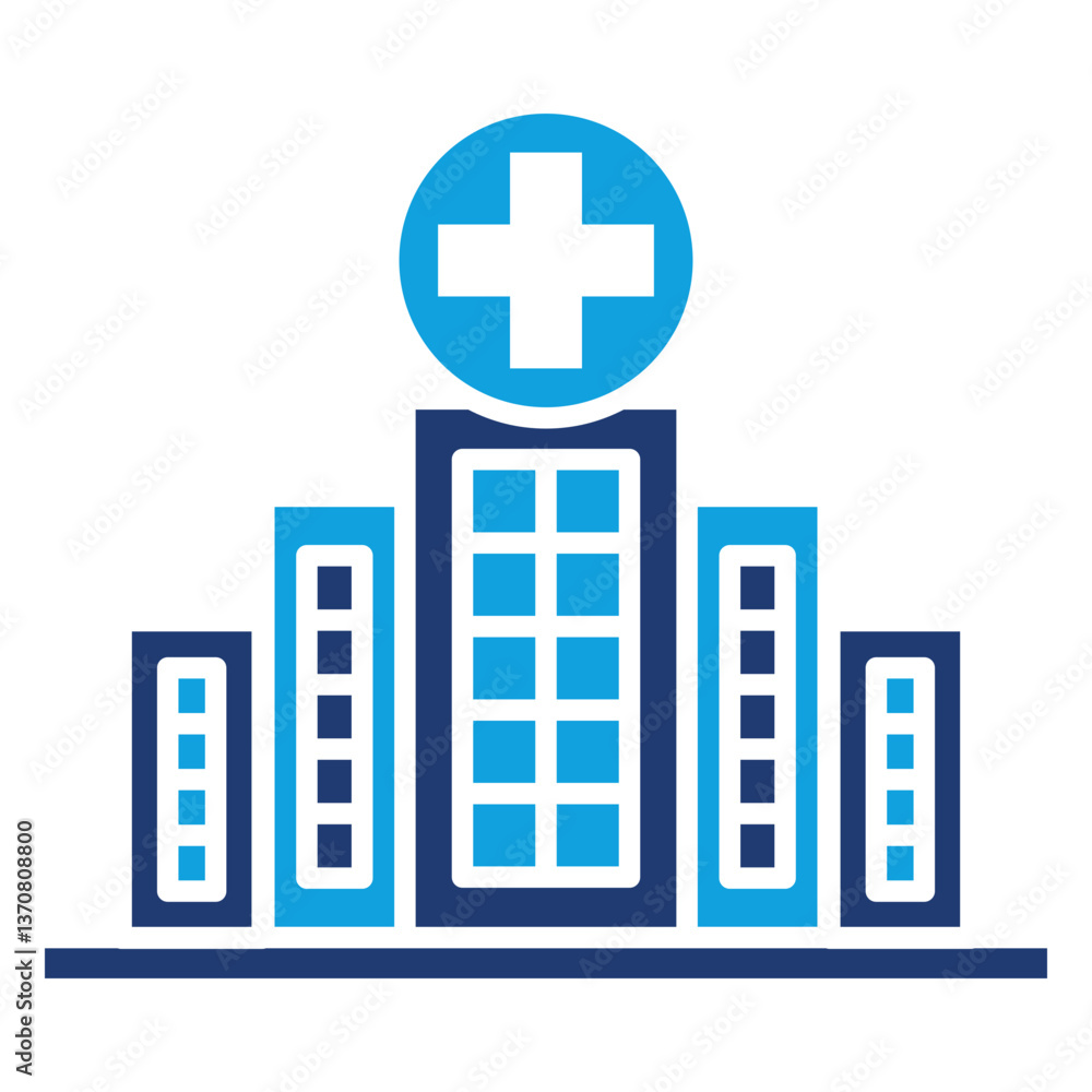 Obraz premium Hospital Solid Blue Icon