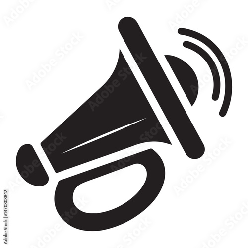 Megaphone Silhouette Illustration Amplifying Voices and Delivering Powerful Messages