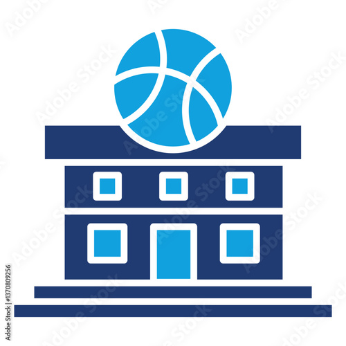 Sport Center Solid Blue Icon