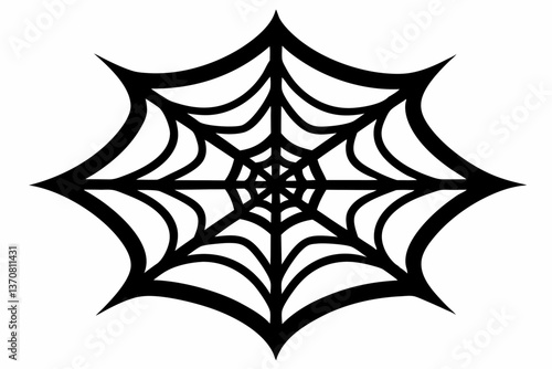 an intricate web spun silhouette line art vector illustration