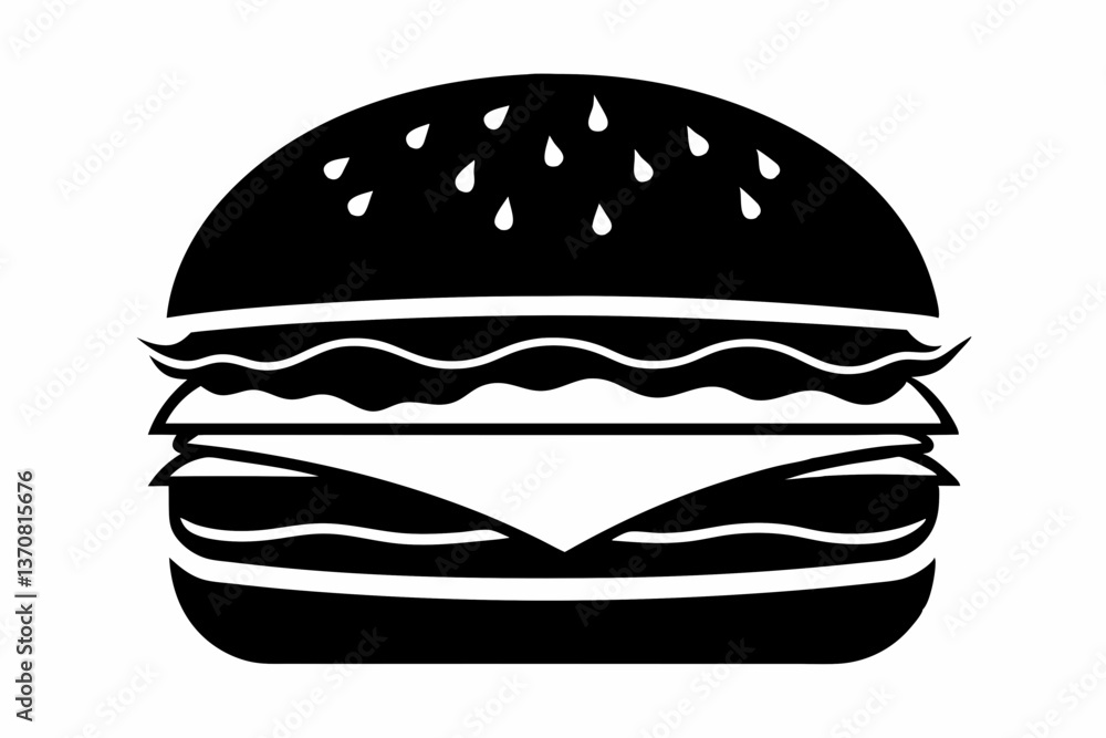 burger silhouette line art vector illustration burger silhouette line art vector illustration