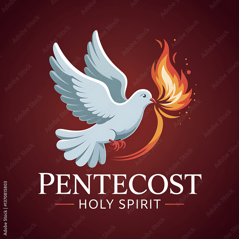 Fototapeta premium Happy pentecost Sunday holy spirit day