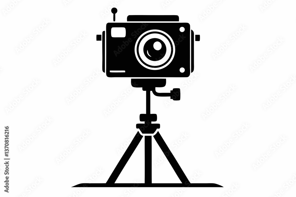 camera stand silhouette line art vector illustration camera stand silhouette line art vector illustration