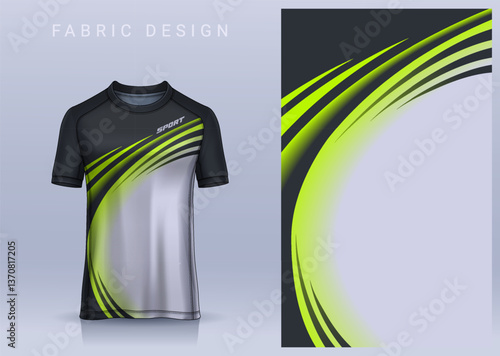 Fabric textile design for Sport t-shirt, Soccer jersey mockup for football club. uniform front view.	
