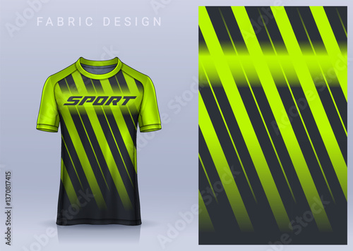 Fabric textile design for Sport t-shirt, Soccer jersey mockup for football club. uniform front view.	