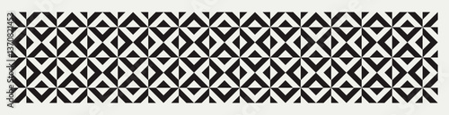 Seamless geometric square triangle pattern in black and white. Graphical illustration for a unique wall decor, banners, textiles, interior design and more.