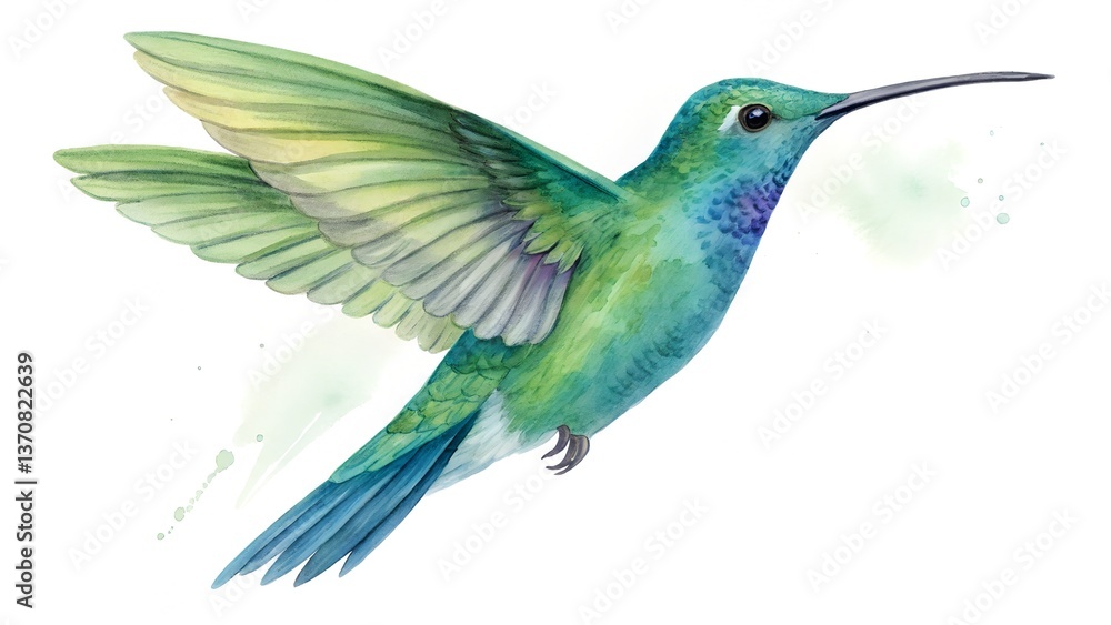 Fototapeta premium hummingbird on white background