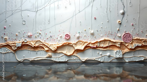 Modern Pastel Paint Swirl with Elegant Marble Veins, 8K Ultra HD Desktop Wallpaper Background