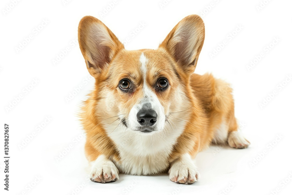 Ravishing Adorable Pembroke Welsh Corgi Dog Portrait on Isolated Background Ravishing Adorable Pembroke Welsh Corgi Dog Portrait on Isolated Background
