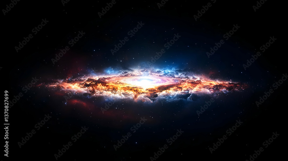 Fototapeta premium Colorful Space Nebula With Glowing Colors