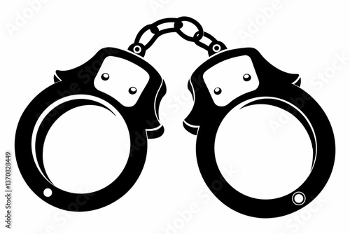 handcuff silhouette line art vector illustration