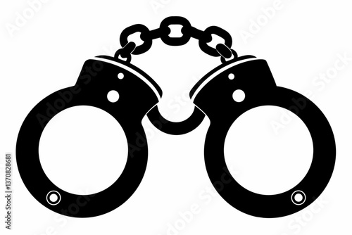 handcuff silhouette line art vector illustration