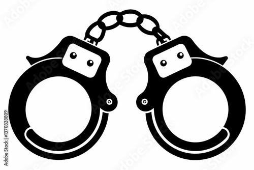handcuff silhouette line art vector illustration
