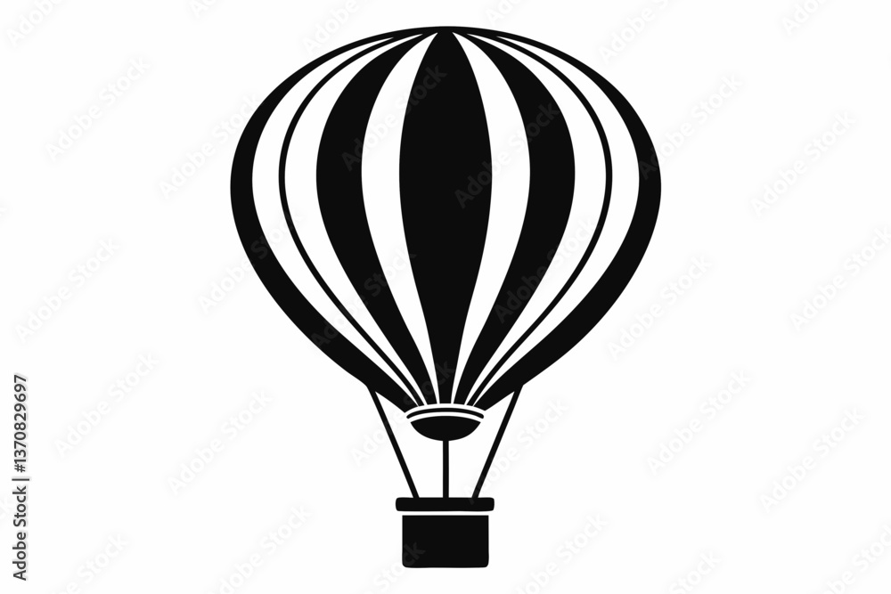 hot air balloon silhouette line art vector illustration hot air balloon silhouette line art vector illustration