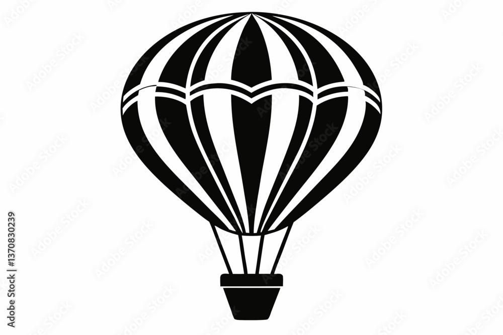hot air balloon silhouette line art vector illustration hot air balloon silhouette line art vector illustration