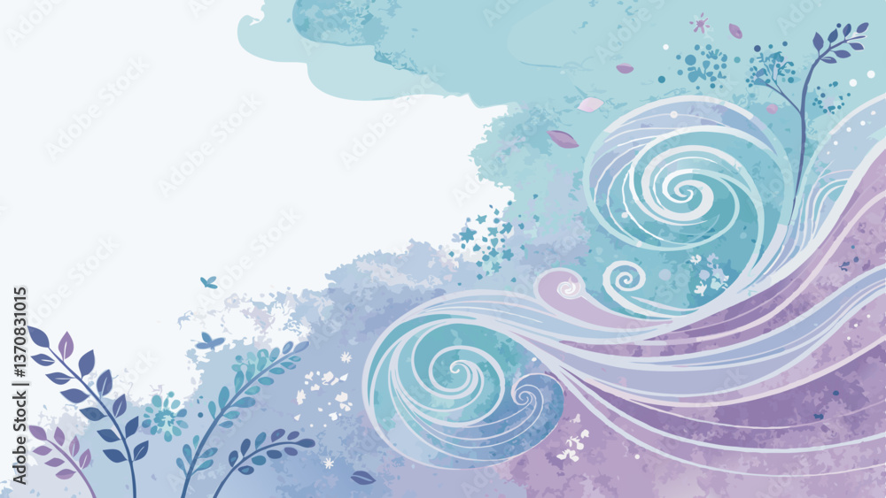 Cool Breeze Watercolor Seamless Background in Sky Blue & Lavender – Airy Summer Makeup Backdrop with Copy Space Cool Breeze Watercolor Seamless Background in Sky Blue & Lavender – Airy Summer Makeup Backdrop with Copy Space