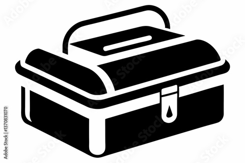 lunchbox silhouette line art vector illustration