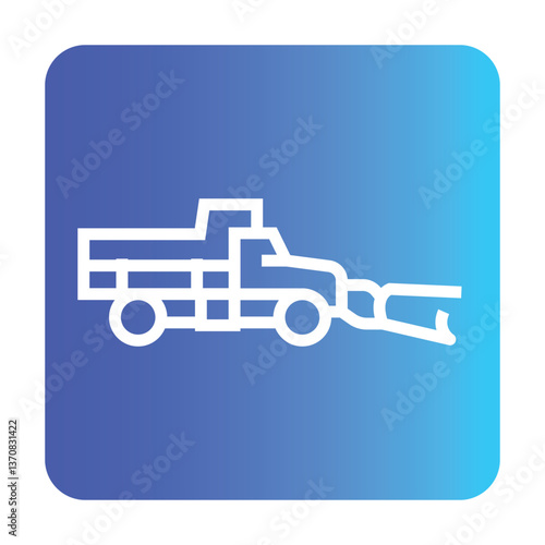 Snow Removal Tractor line black icon. Vector isolated button.
