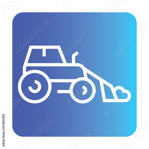 Snow Loader line black icon. Vector isolated button.
