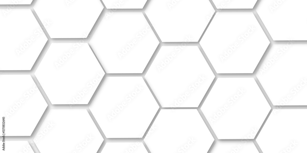Abstract light grey and white hexagon 3d effect pattern with shadow seamless texture background. Use for book, poster, flyer, website vector illustration. Abstract light grey and white hexagon 3d effect pattern with shadow seamless texture background. Use for book, poster, flyer, website vector illustration.