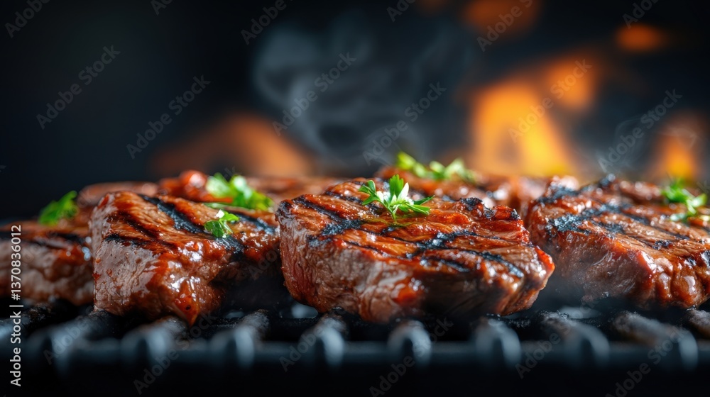Grilling juicy steaks backyard bbq food photography outdoor setting close-up angle culinary delight Grilling juicy steaks backyard bbq food photography outdoor setting close-up angle culinary delight