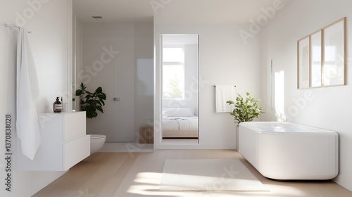 Modern minimalist bathroom interior