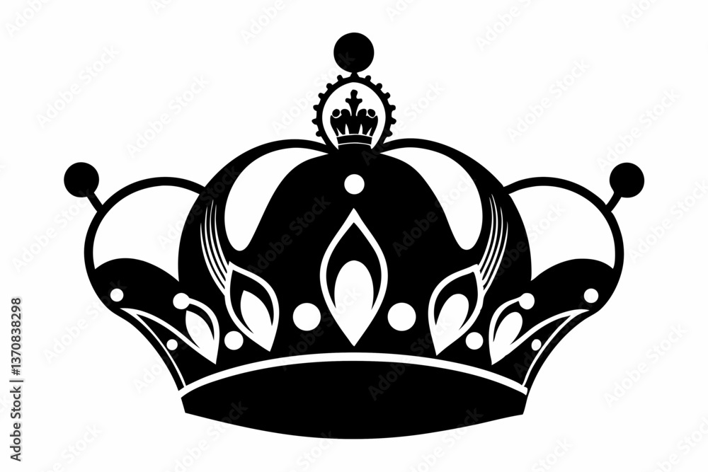 Fototapeta premium royal crown silhouette line art vector illustration
