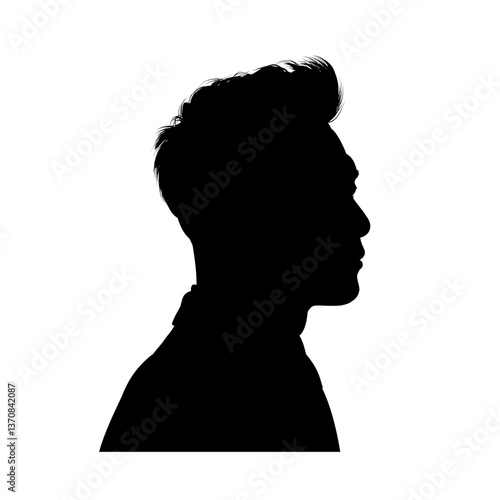 Silhouette of a handsome Asian man profile - vector illustration