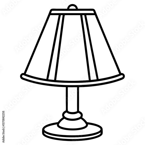 table lamp silhouette line art vector illustration