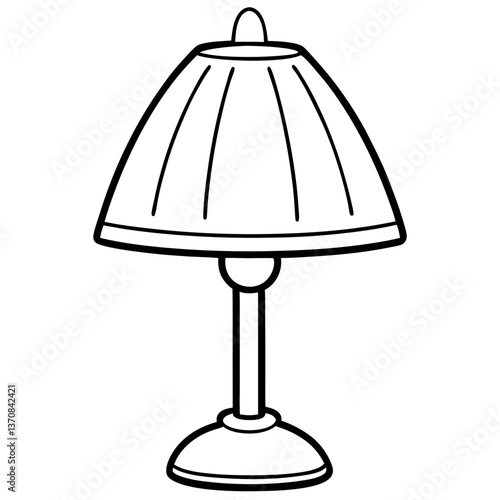 table lamp silhouette line art vector illustration