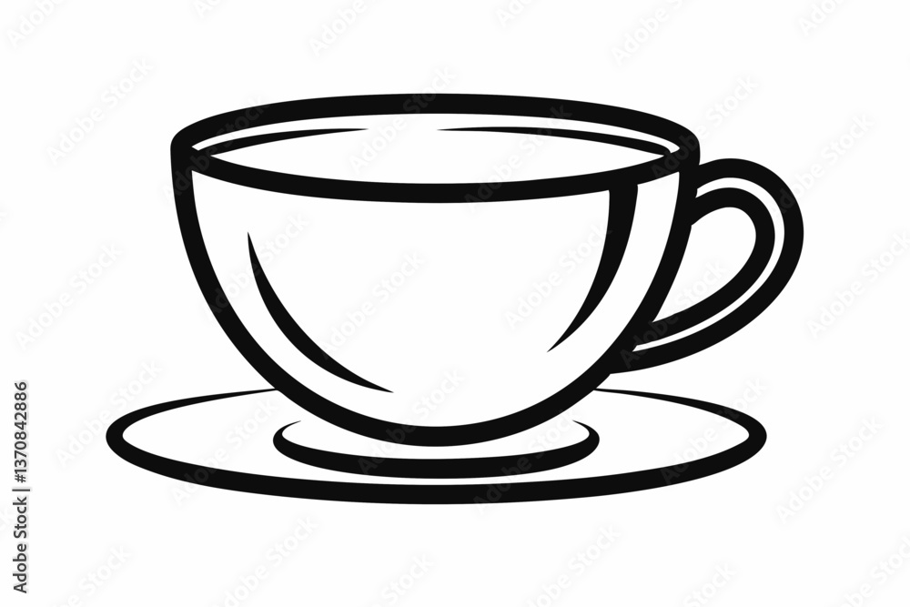 tea cup line sketch icon silhouette line art vector illustration tea cup line sketch icon silhouette line art vector illustration