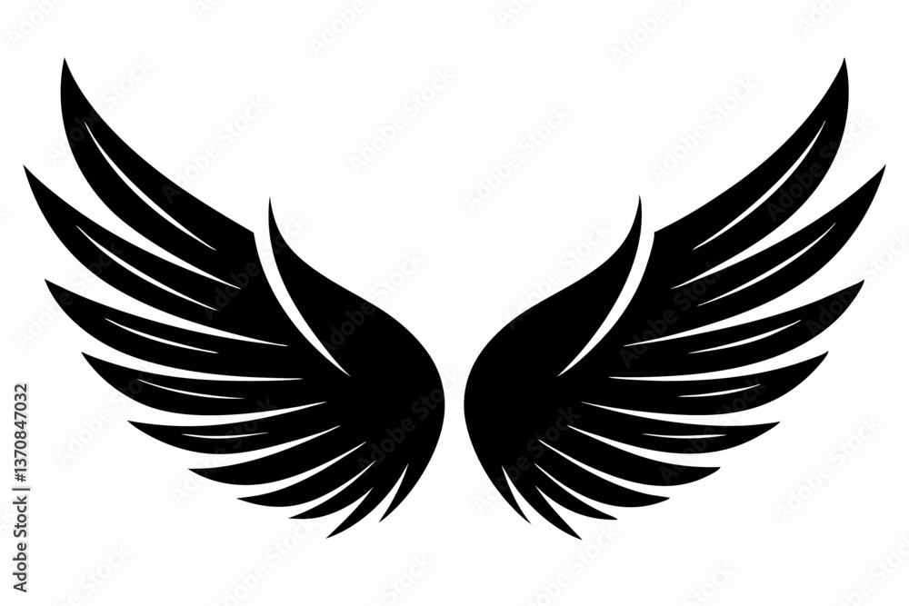 Fototapeta premium wings silhouette line art vector illustration