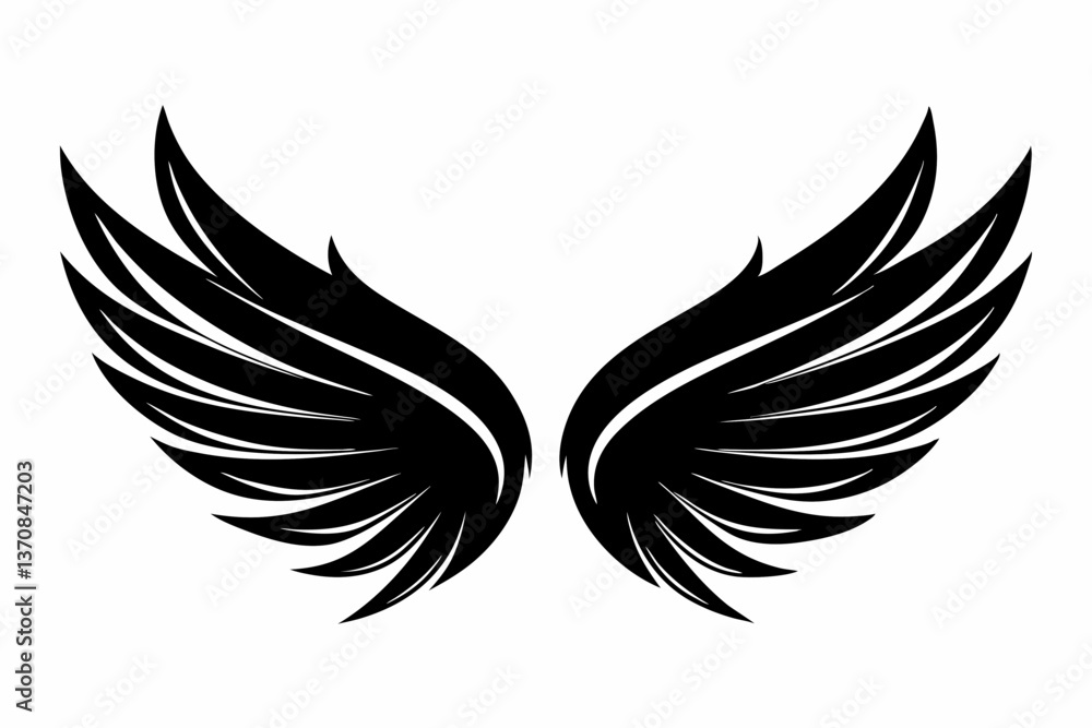 Fototapeta premium wings silhouette line art vector illustration