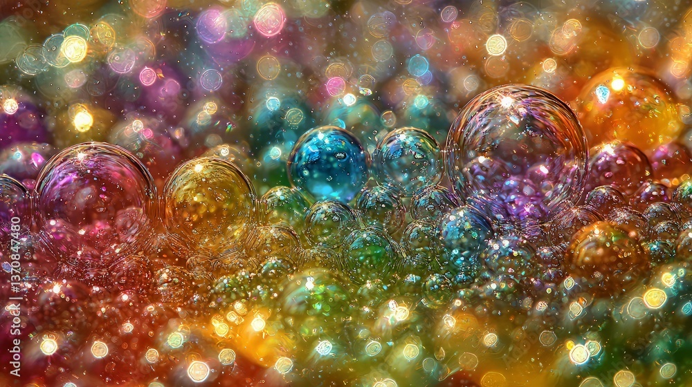 Colorful Soap Bubbles Close-up