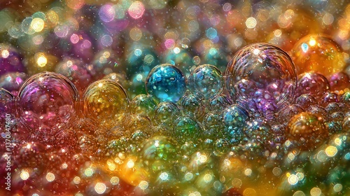 Colorful Soap Bubbles Close-up