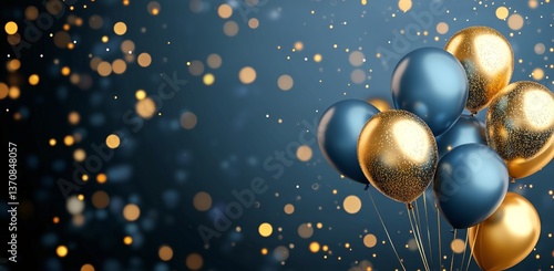 Colorful Balloons With Glitter Against a Sparkling Background for Celebration...