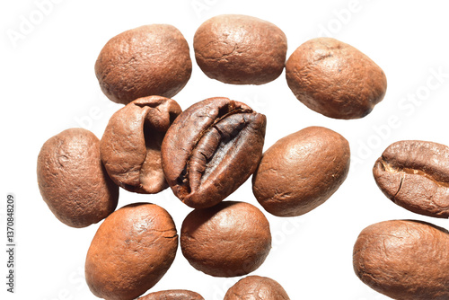 Wallpaper Mural Roasted coffee beans lie chaotically against a PNG background Torontodigital.ca