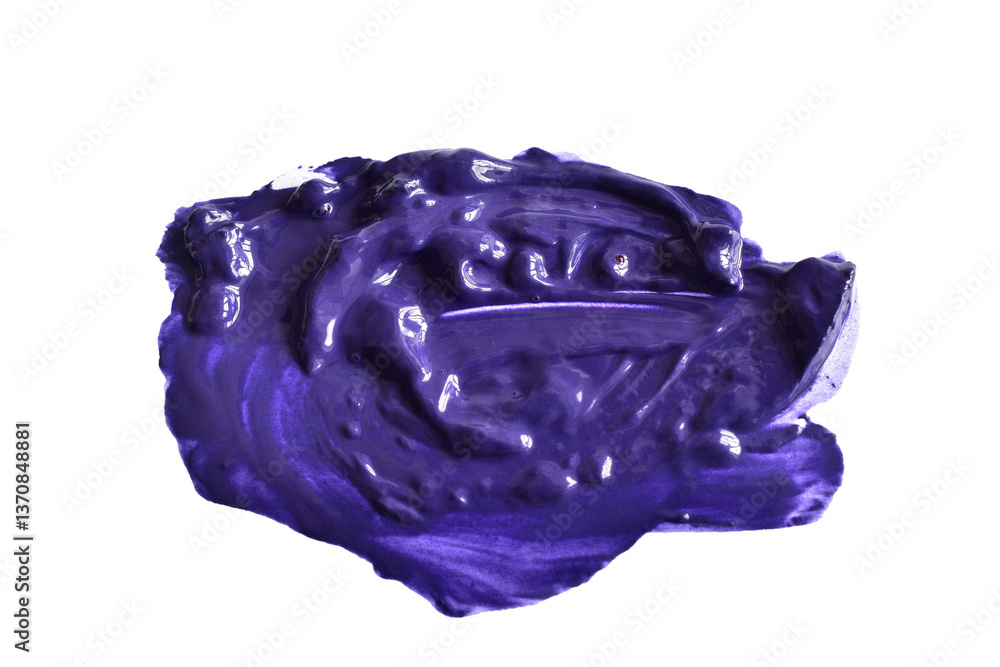 Fototapeta premium Purple watercolor stain on PNG background.