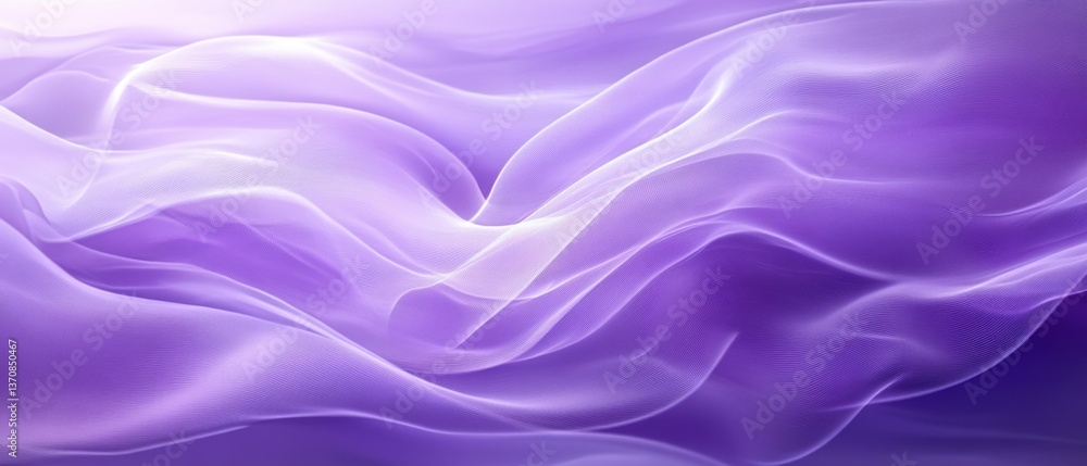 Fototapeta premium Serene abstract background featuring flowing purple waves with subtle white highlights creating a dreamy and ethereal visual texture for modern design