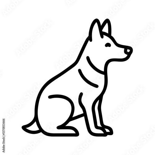shepherd dog sitting