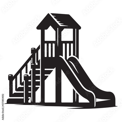 Playground Slide Vector Illustration for Fun and Recreation Designs