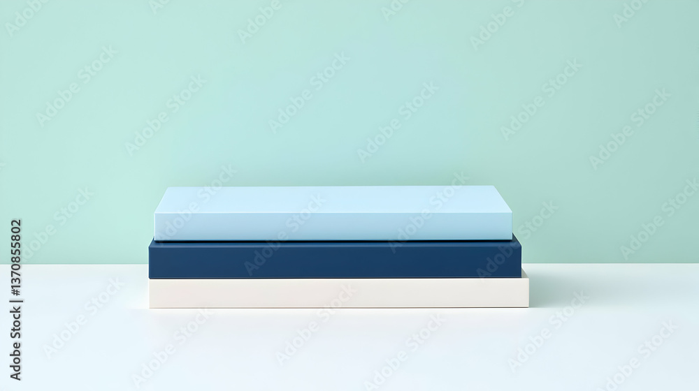 Pastel Blue Navy Cream Blocks Display Pastel Blue Navy Cream Blocks Display