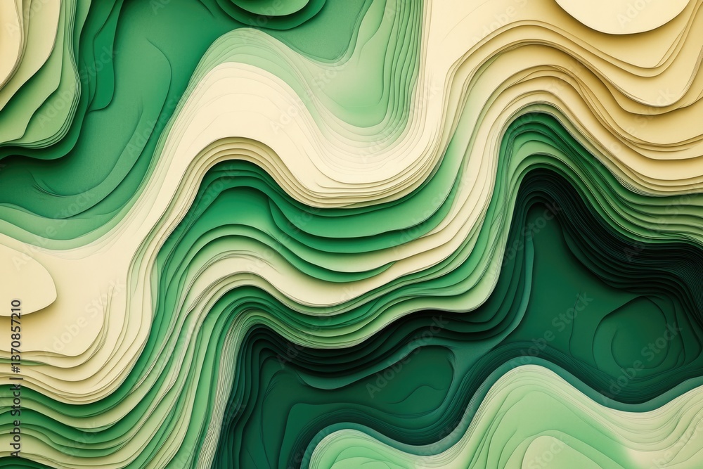 Abstract Green Wave Layers Abstract Green Wave Layers